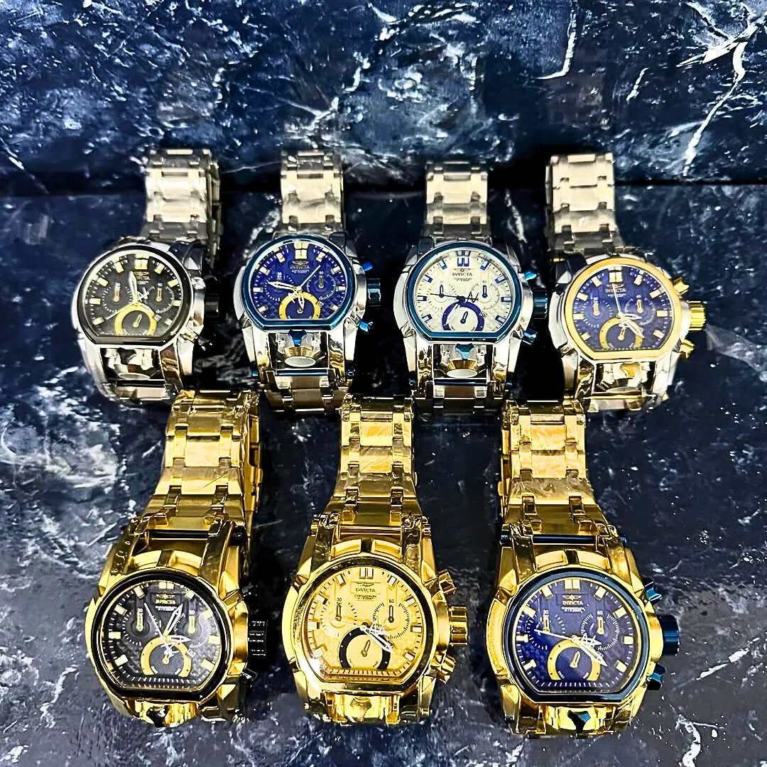 Relógio Masculino Invicta Zeus Magnum Aço Inoxidável Robusto À Prova D'água Grande e Pesado Enviado na Caixa