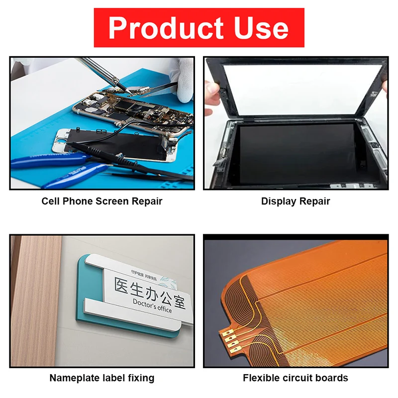 Cinta de doble cara para reparación de pantalla LCD de teléfono móvil y portátil, cinta de espuma autoadhesiva de poliéster resistente al calor,