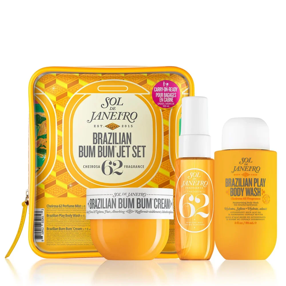 Ensemble Sol De Janeiro 62 68 59 40 avec brume parfumée 30 ml, huile de douche 90 ml, beurre corpore