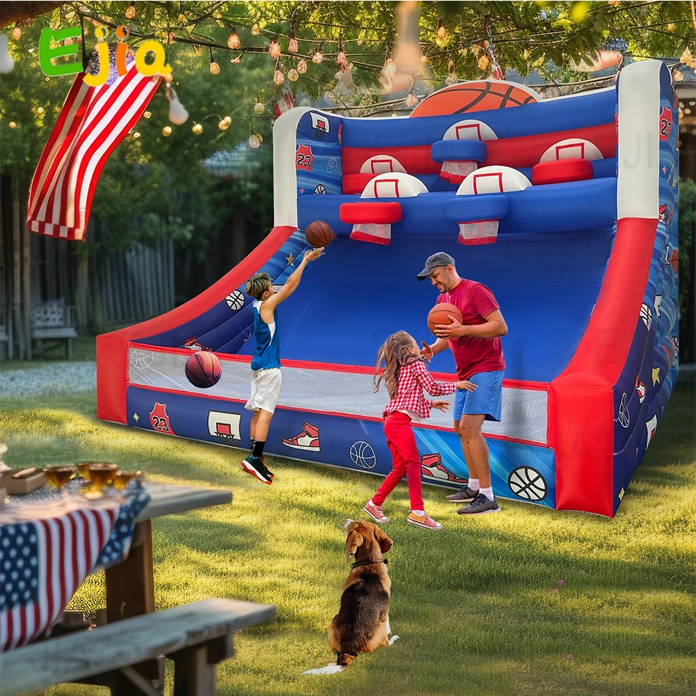 Inflatable Basketball Hoop Shot with Balls10ft Party Basketball Game with Blower Indoor/Outdoor Shot Basketball Interactive Game