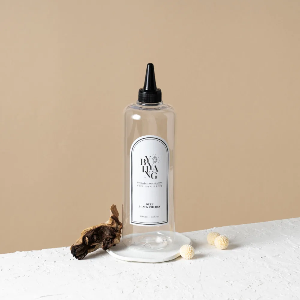 [ ★ فقط على علي!! التبرع على الزجاجة الفارغة ★ زيت إعادة تعبئة ناشر Baixiang بسعة كبيرة جدًا 1000 مل + غطاء مدبب + عصي القصب 5P X 2 #2