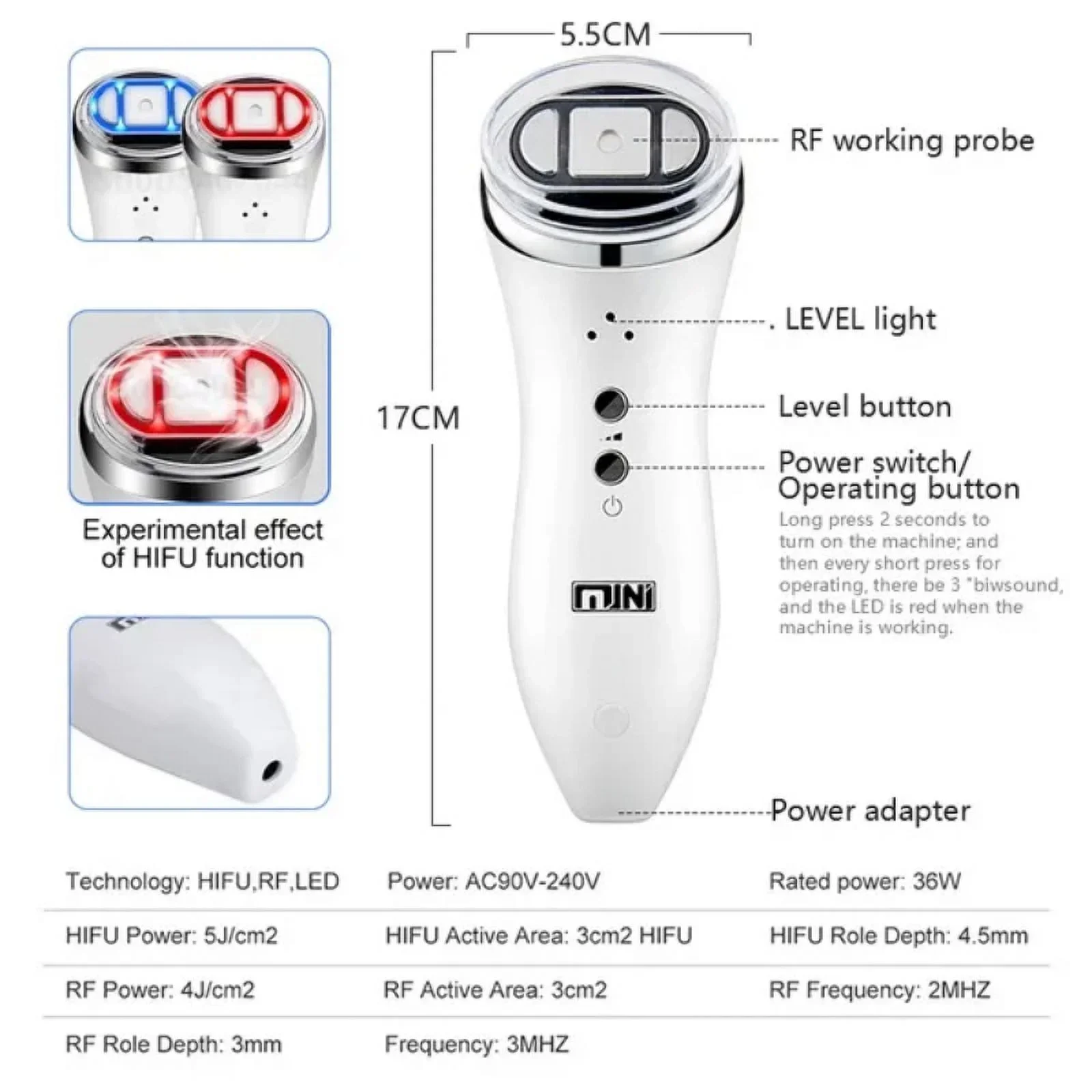 Massaggiatore facciale EMS terapia della luce a LED vibrazione agli ioni sonici rassodamento della pelle Lifting del viso dispositivo di bellezza antirughe strumento per la cura della pelle