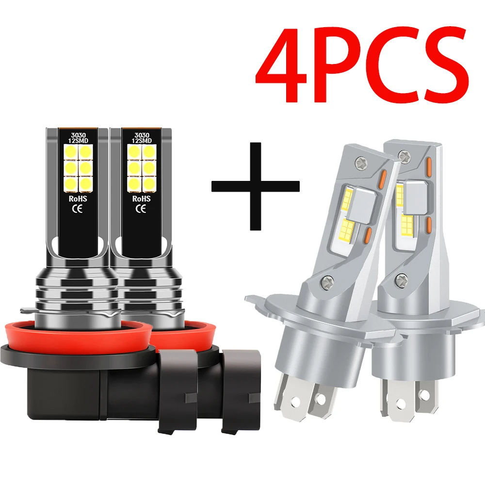 

For Toyota Tundra 2014-2023 Canbus H4 Hi/Lo Beam LED Headlight Bulbs 20000LM H11 Fog Light DC12-24V