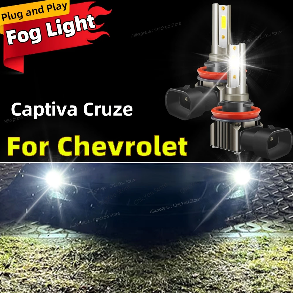 

2pcs LED Fog Light Blub Lamp Canbus 6000K For Chevrolet Captiva 2006 2007 2008 2009 2010 2011 2012 Cruze 2009-2019 Plug and Play