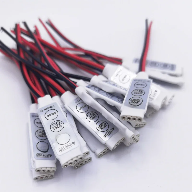 DC 5 V-12 V-24 V 12A 3 touches Mini LED RGB contrôleur variateur pilote pour RGB 5050/3528/2835/5730/5630/3014 SMD LED bandes lumineuses