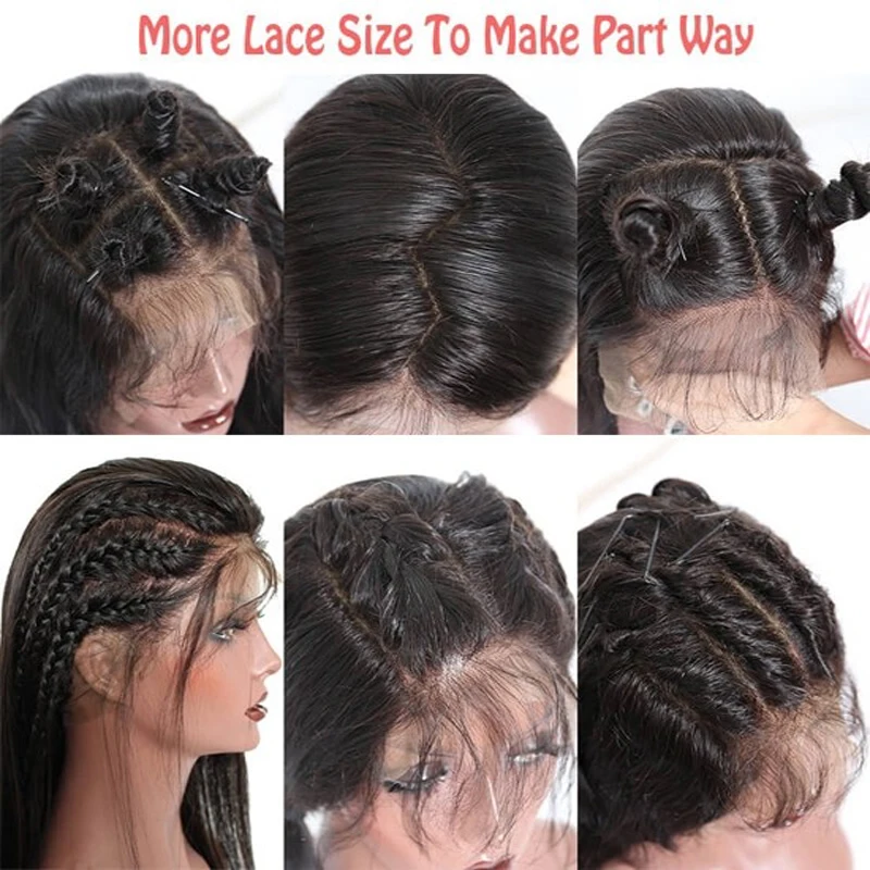 360 Full Lace Wig Pre Plucked Kinky Straight HD Lace Front Wig For Black Women Girl Brazilian Human Hair Coarse Yaki Frontal Wig