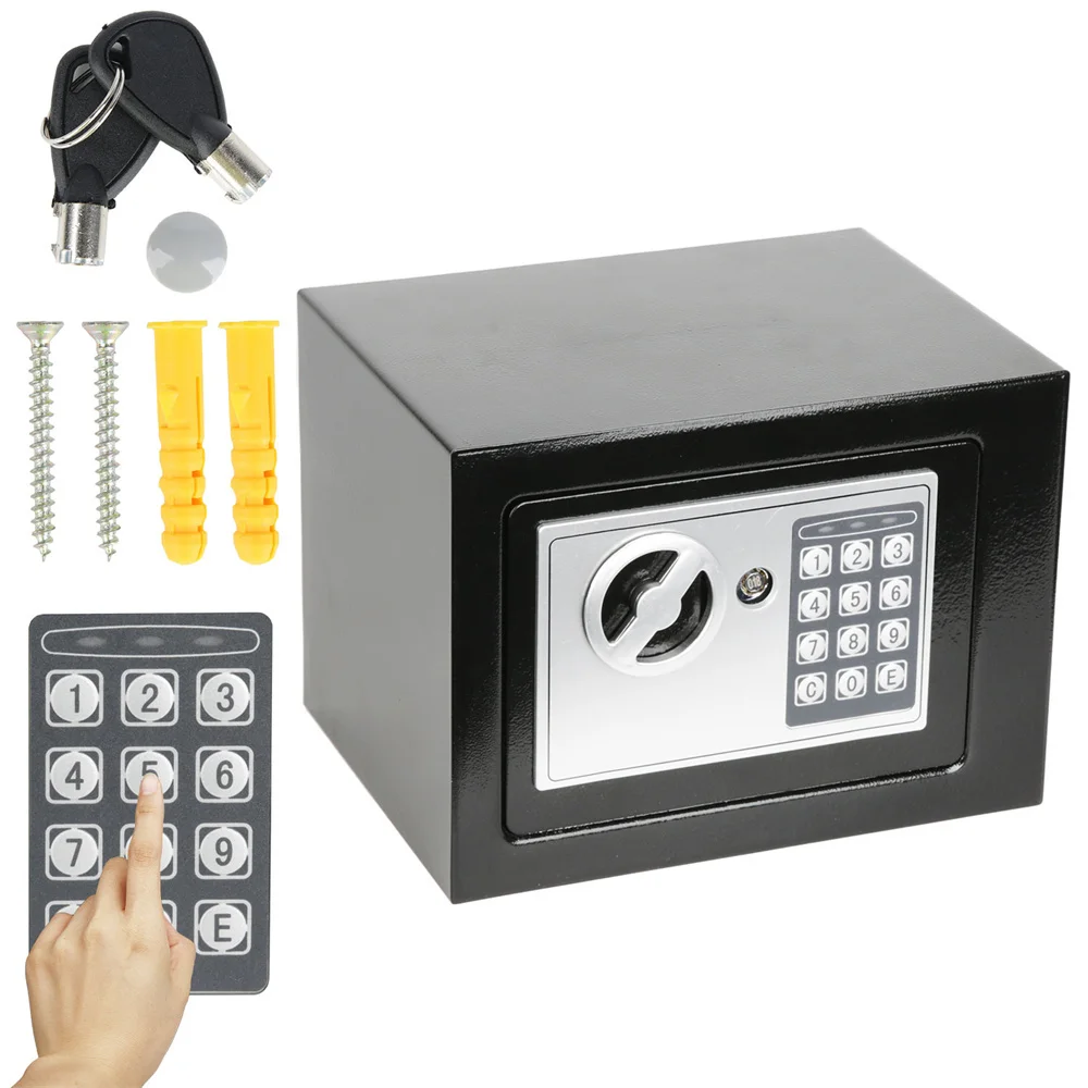 4.6L Home Digital Safe Electronic Cabinet Safes Cash Box Wall Safe with Key Money Box for Office Hotel