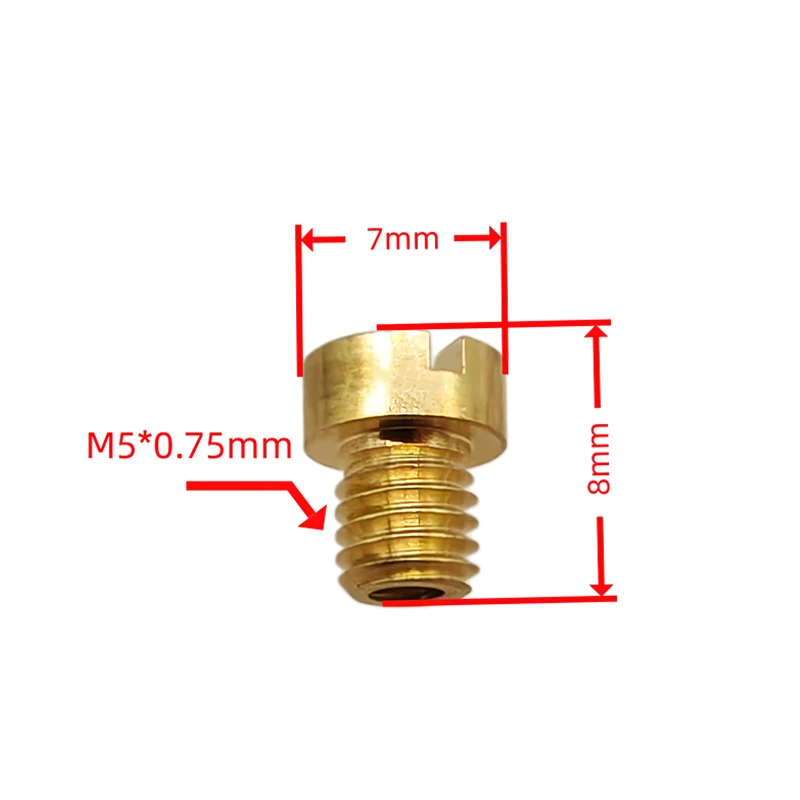 25PCS Main Jet 55#-115# M5 5mm Thread 5x0.75 For  Dellorto SHA PHBG NC PHVA AD/DS Racing Carb JNC Injector Nozzle Size