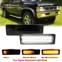Para Nissan Pathfinder D21 cuerpo duro reemplazar parachoques LED ámbar señal de giro luz de circulación diurna blanca 1988-1997