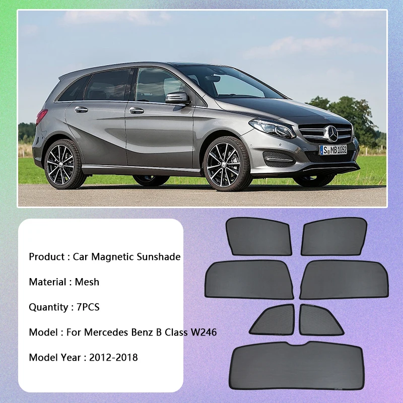 For Mercedes Benz B Class W246 2012~2018 Magnetic Sunshade Window Visor Sun Curtain Shade Shield Cover Net Mesh UV Protection