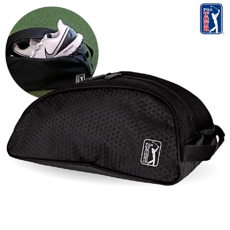 PGA TOUR 습기방지 슈즈백 신발주머니 스포츠 메쉬 상단+실리카겔 내