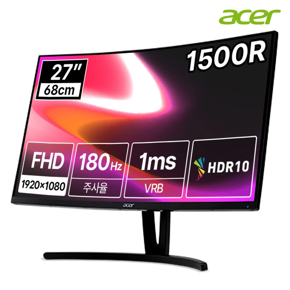 [Hansung] Acer Acer Nitro Ed273 S3 Fhd 180Hz 1500R Monitor para juegos curvo de 27 pulgadas (pixel perfecto)