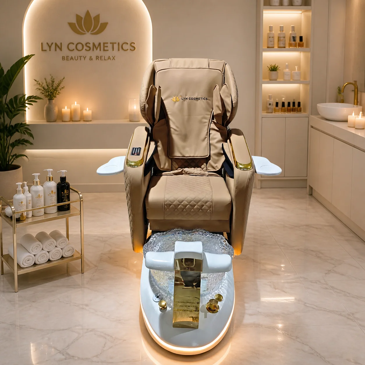 Modern Luxury Foot Spa Chair Adjustable Single Nail Salon Sofa with Back Automatic Massage Pedicure Chair for Nail and Beauty Sa view 3