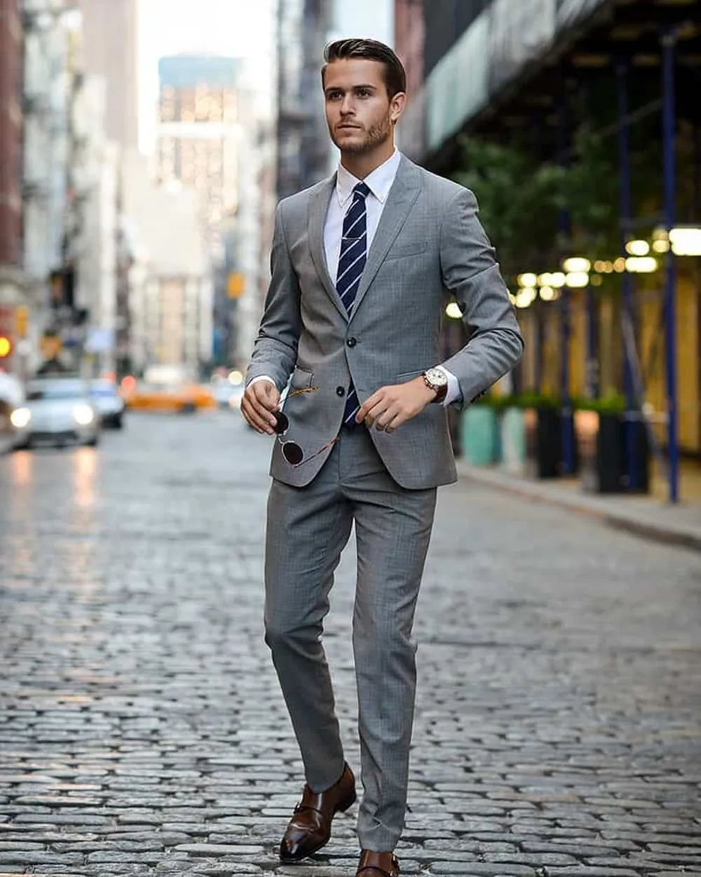 

2023 Latest Design Grey Men Suits Casual Slim Fit Tuxedo 2 Pieces Blazer Style Custom Made Terno Masculino Jacket+Pant Hot Sell