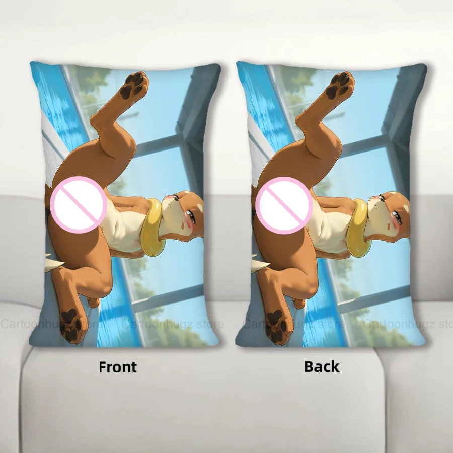 

Dakimakura Anime Furry Pillow Cover Sofa Cushion Double-side Print Throw Pillow Case 40X60cm