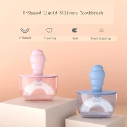 U-Shaped Toothbrush For 2-12 Year Olds Food Grade Silica Gel Protects Baby's Teeth 360 ° And Completely Wraps The Gums