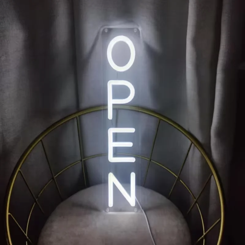Wall-Mounted LED Neon Open Sign with Remote - Light, Plug-in/ Commercial/Residential Suitable for, Bars, Restaurants