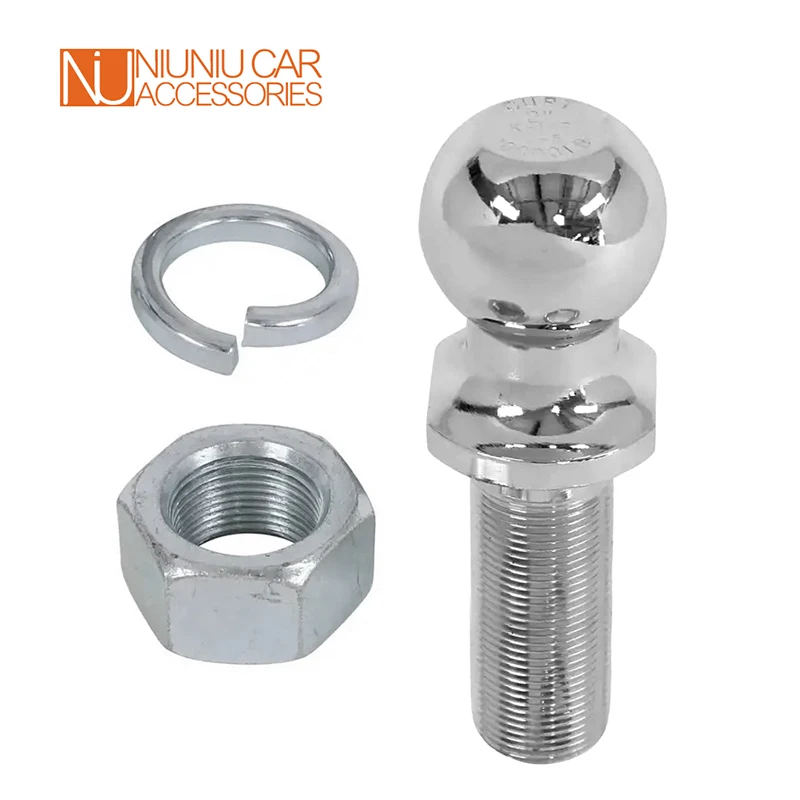 Chrome Extended Long Dia Hitch Mount Tow Ball Capacity 5000Lbs Coupling Trailer Parts RV Camper Caravan Accessories