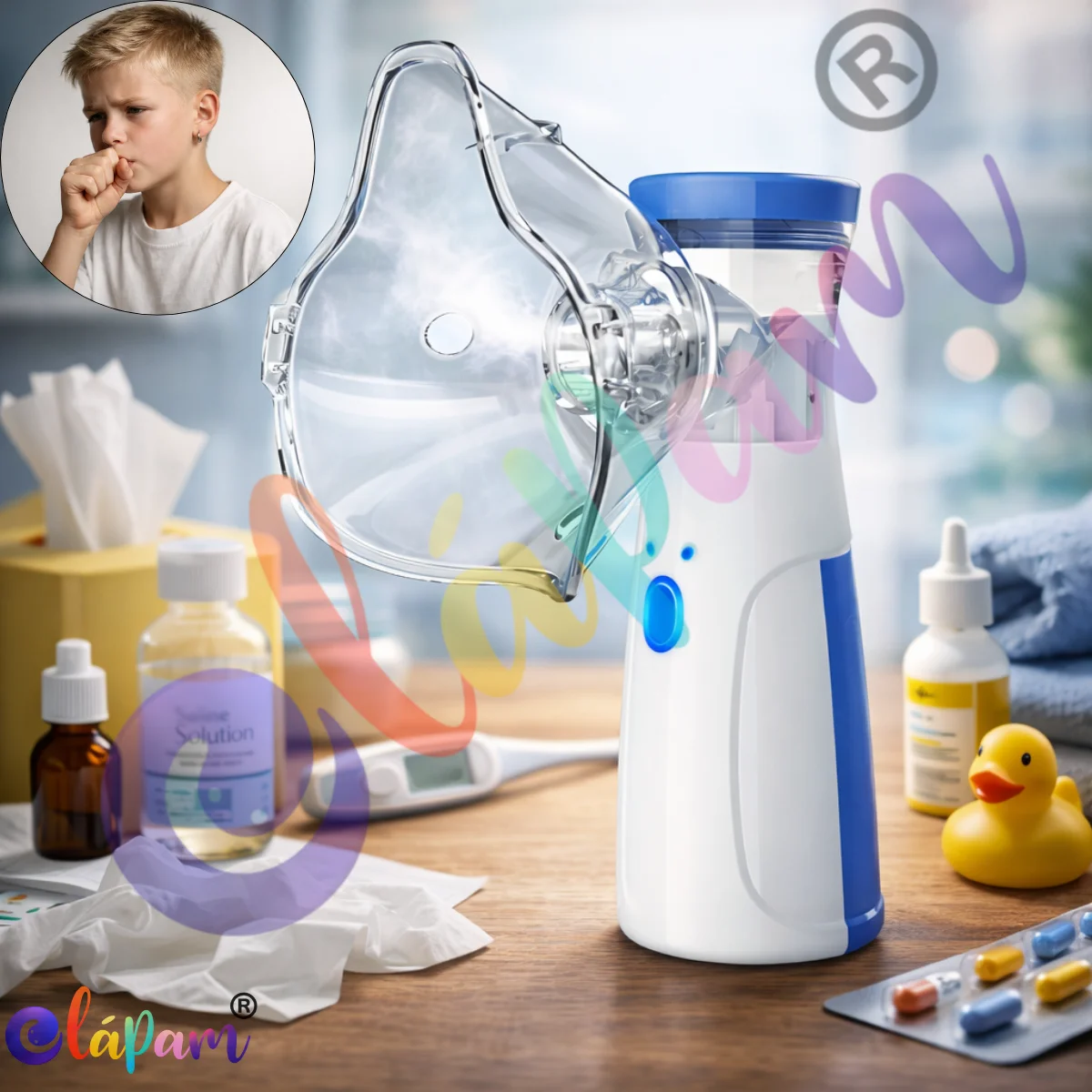 Nebulizador Portátil Ultrassônico Mesh Silencioso Infantil Adulto Inalador USB Compacto Para Asma Uso Doméstico