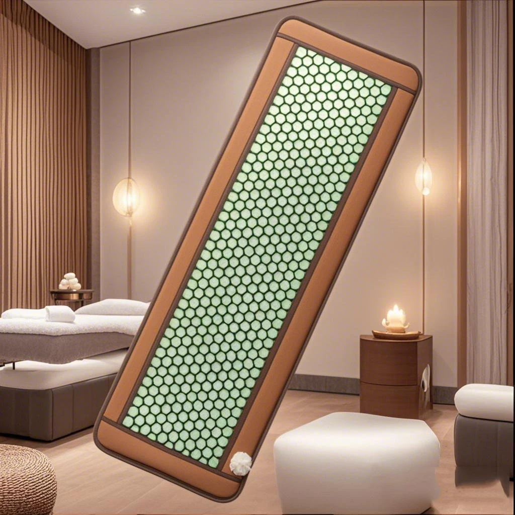 

Natural Jadeite Germanium Stone Massage Mat For Far Near Infrared Heating Therapy To Relieve Pain and Fatigue For Home Use