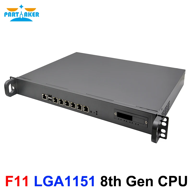 1U Rack Mount Firewall Intel Core i3 8100 i5 8500 i7 8700 6 LAN 2x10 Gigabit SFP OPNsense Pfsense Network Security