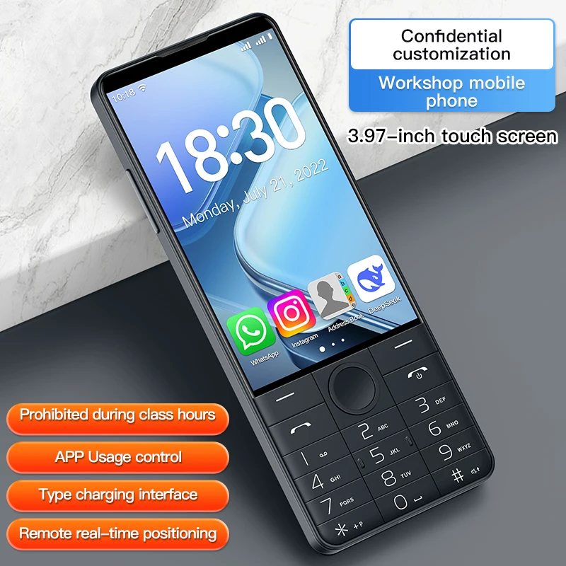 UNIWA DOOV R70 4G Smart Touch Screen Keypad Mobile Phone Android 14 4 Inch 6GB RAM+128GB ROM 2120mAh Whatsapp Russian keyboard