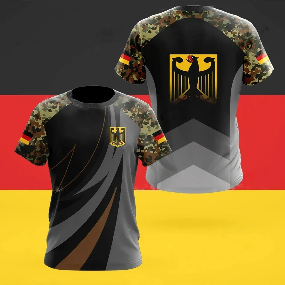 Modische und spannende deutsche Bilder für Herren T-Shirts Trend Digitaldruck lässig Rundhals ausschnitt kurz ärmelig
