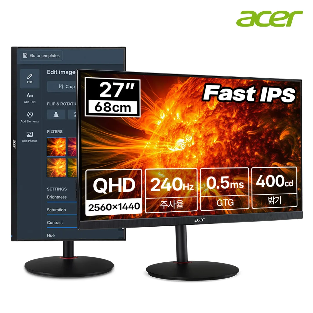 شاشة ألعاب Warmung-acer nitro xv272u w2 qhd ، شاشة 27 بوصة ، لا حاجة لأي ضرر