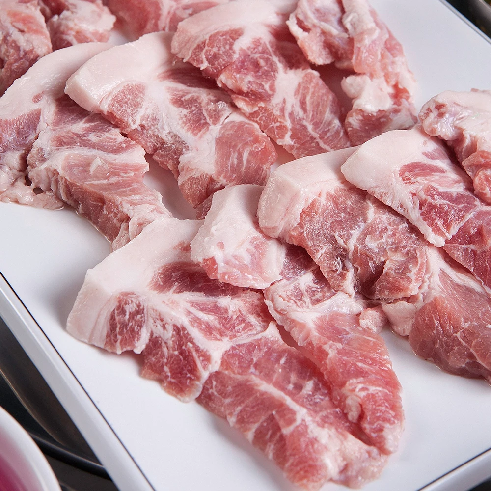 돼지 뒷고기 덜미살 슬라이스 500g 특수부위 아삭아삭 덜미살