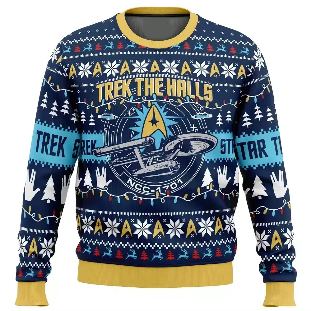 

Captain Picard Star Trek Ugly Christmas Sweater Cartoon Anime Women Men Pullover Tops 2025 New Fashion Couple Hoodie Sweatshirt
