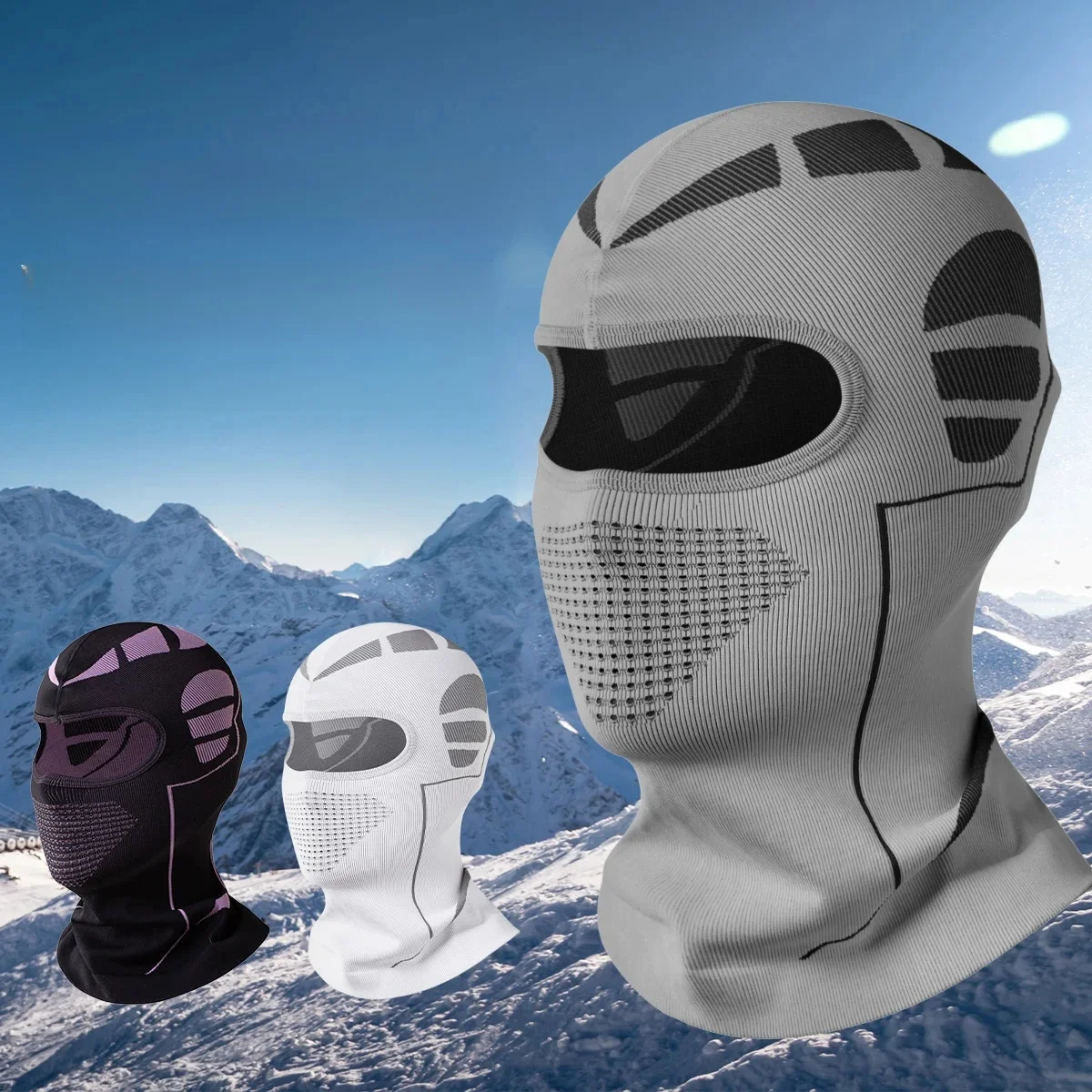 Sturmhaube, Gesichtsmaske für Motorradfahren, Winter-Skimaske für Männer und Frauen, hoch dehnbare Vollkopf-Sturmhaube unter dem Helm für kaltes Wetter