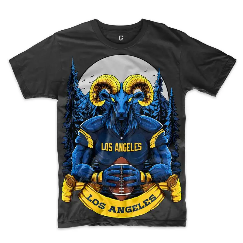 Los Angeles Football Men's T-Shirt Streetwear Tshirt Retro Cotton Comfort Loose Fit Casual Daily Wear Fashion Style Y2k Top