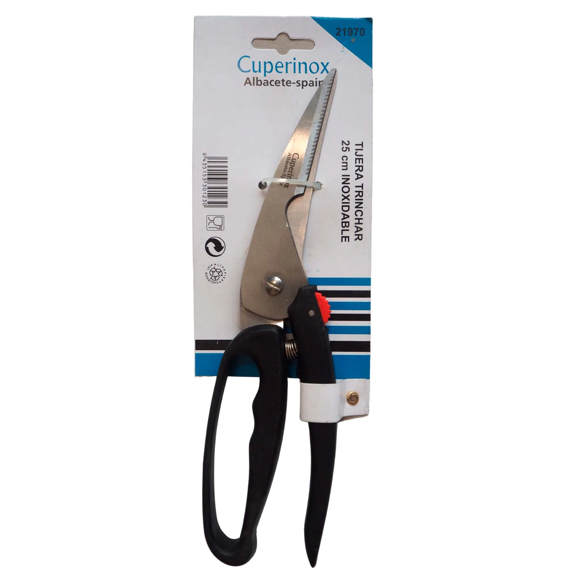 CUPERINOX kitchen cutting scissors | Black handle | Scissors 25 cm | For carving, chicken, bones | Stainless steel | Fit dishwasher