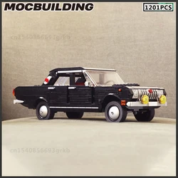 Classic Nostalgia Series MOC Building Block European Style Car Vintage Automobile Black Collection Toy Gift Birthday Present