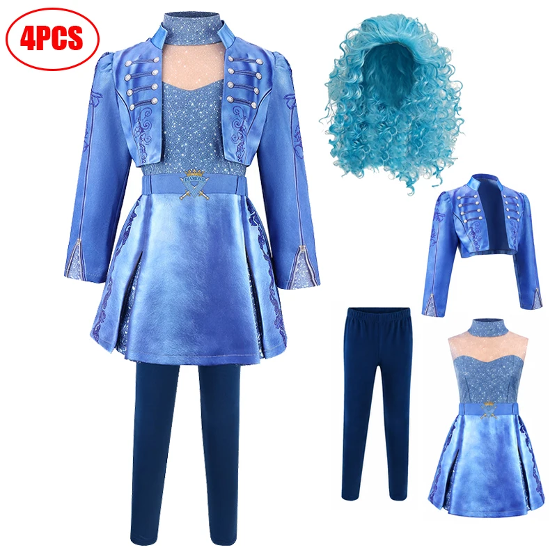 Baby Halloween costumes Movie character cosplay costumes Blue long-sleeved outfit for girls Carnival stage performance costumes