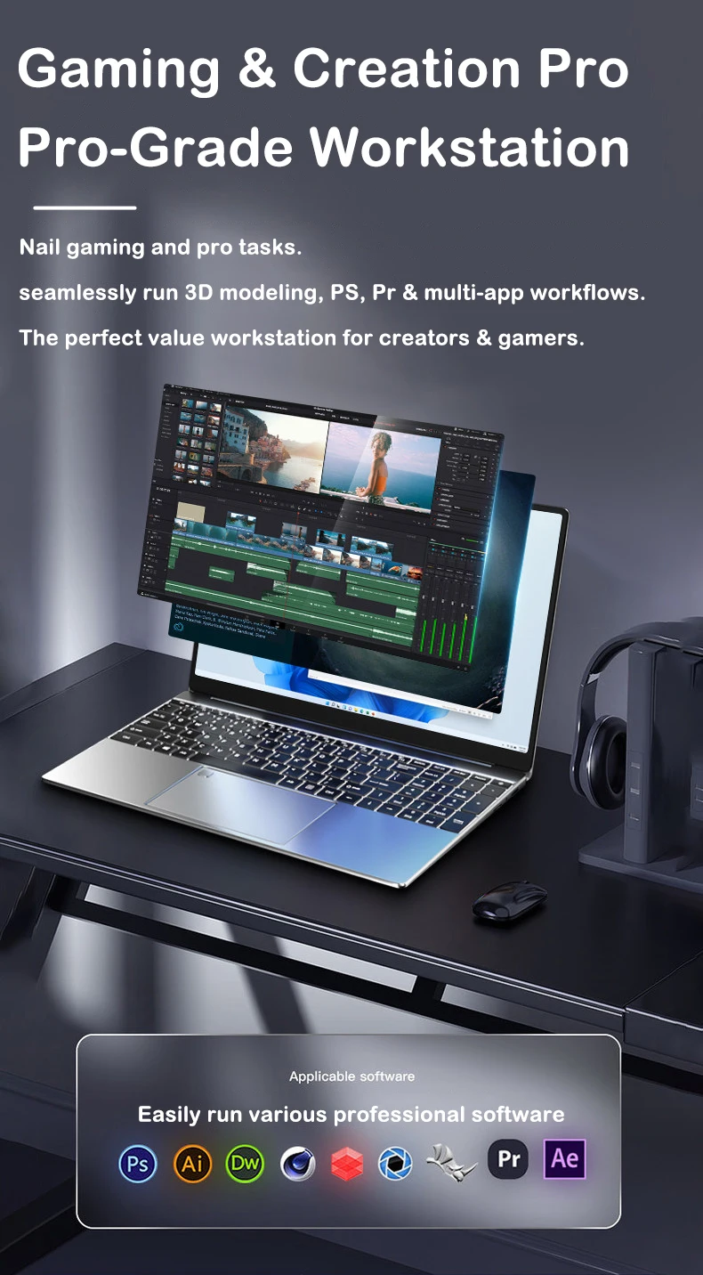 New 15.6' Laptop Intel Core I9-9880H 32GB 2TB Gaming PC Ultra Slim Office Study Computer PC Windows 11 Pro 1920*1080 HD