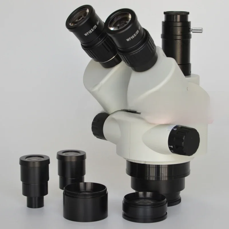 FYSCOPE 2.1X-180X 3.5X-180X Simul-Focal Trinocular Zoom Stereo Microscope Head Inspection Microscopeio 7X-45X — zdjęcie 2