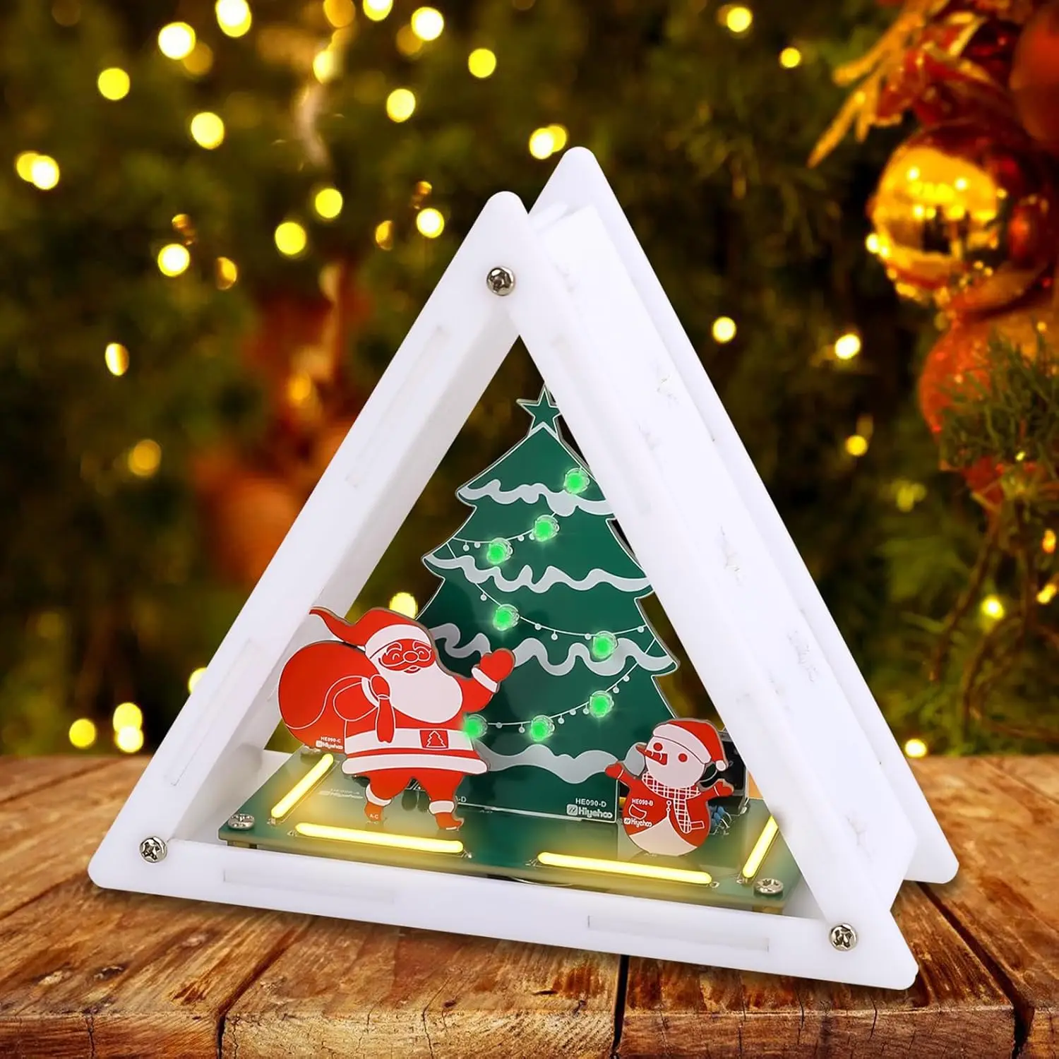 

Musical 3D Christmas Tree Soldering Project Kit With Santa & Snowman Scene Flashing LEDs Fun DIY Electronics Kit for Xmas Decor
