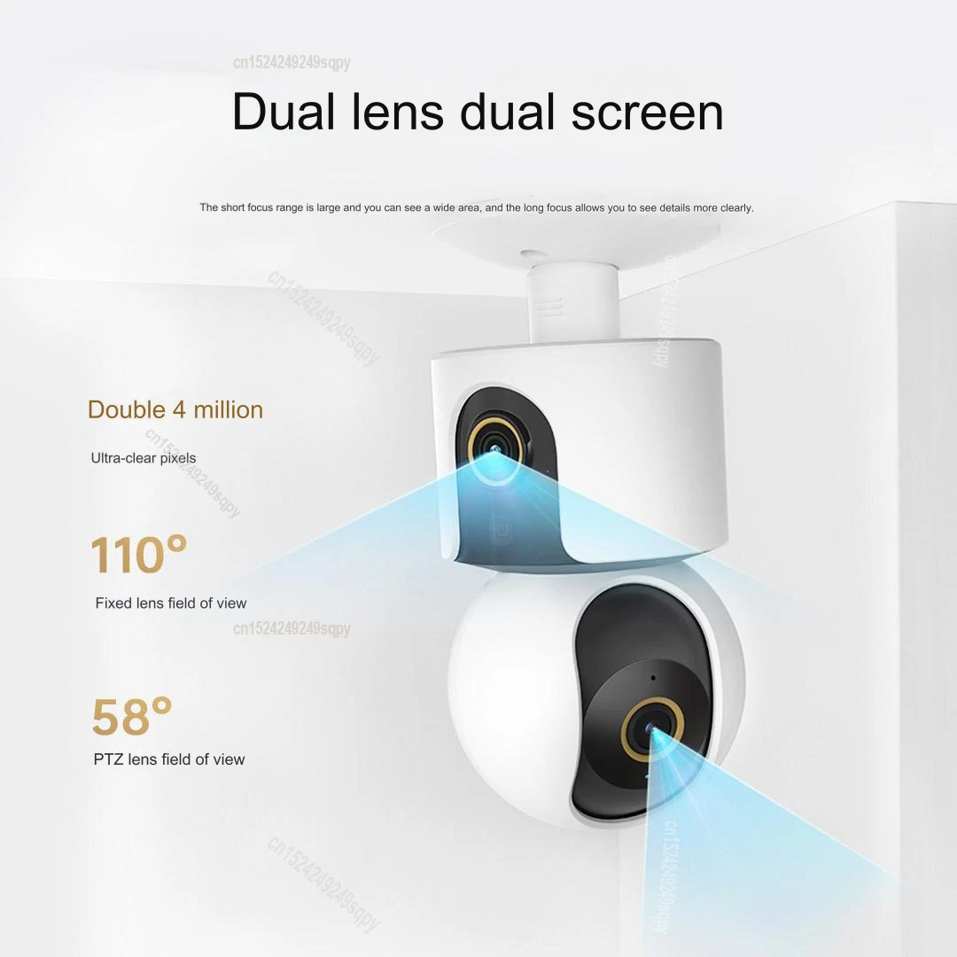 Xiaomi-cámara inteligente C500, dispositivo de seguridad con doble lente, detección de llanto de bebé, reconocimiento facial, PTZ, visión nocturna a todo Color de 360 °, novedad