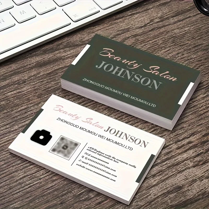Customized 200 Business Cards, Personalized Professional Work Cards, Suitable for Online Marketing and University Style