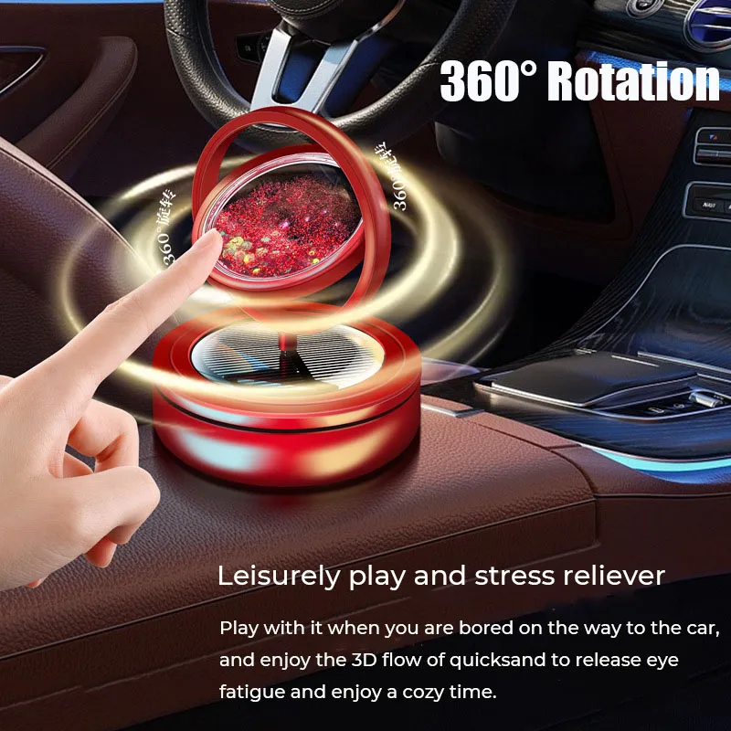 Quicksand Design Solar Roating Car Aromatheraopy Car perfume Oil Diffuser Car Air Fragrance For Car