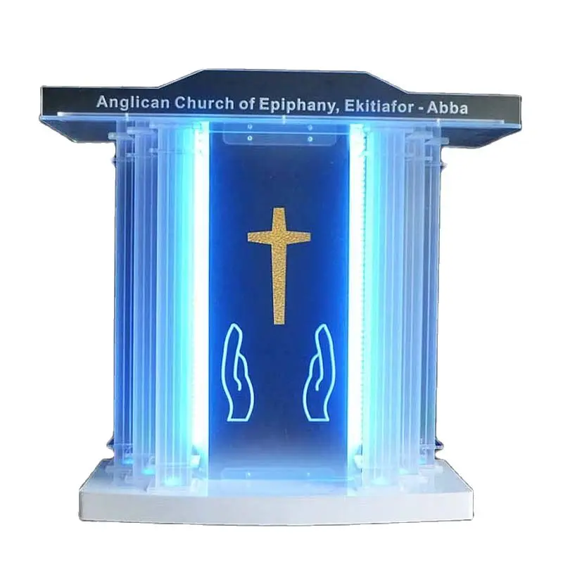 2024 Oath Church Pulpit Priest Glass Fixture AKLIKE Acrylic Plexiglass Podium Lectern  Furniture Table Modern