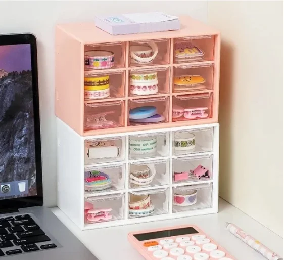 منظم متعدد الأغراض مقاوم للأدراج من البلاستيك ، 9 أدراج ، مكتب ، أدوات مكياج ، مطبخ ، باب مجوهرات #2