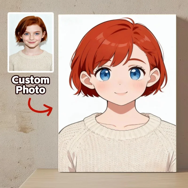Custom Anime Cartoon Portraits Personalized Photo Posters & Canvas Prints Perfect Creative Gift for Friends, Family, and Couples