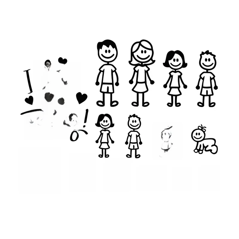 Autocollant de voiture intéressant famille Automobiles motos fenêtre étanche Protection solaire décalcomanie PVC produits décoratifs, 20 cm/25 cm/30