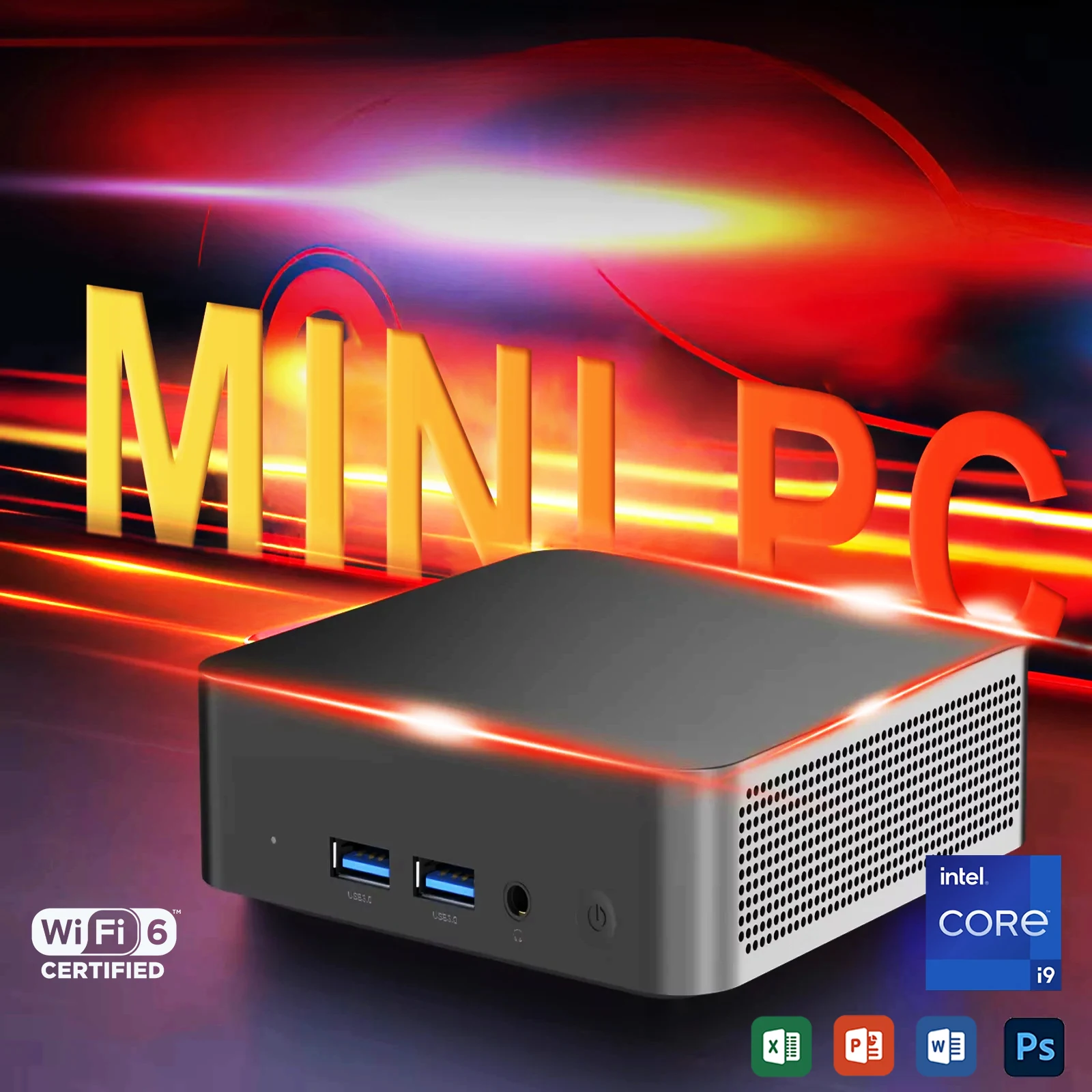 Mini PC Windows 11 Intel Core i9 8950HK 16GB DDR4 512GB 1TB SSD PC Gamer Computer Dual WIFI 6 BT5.2 4K HD Mini Gaming Pc Desktop