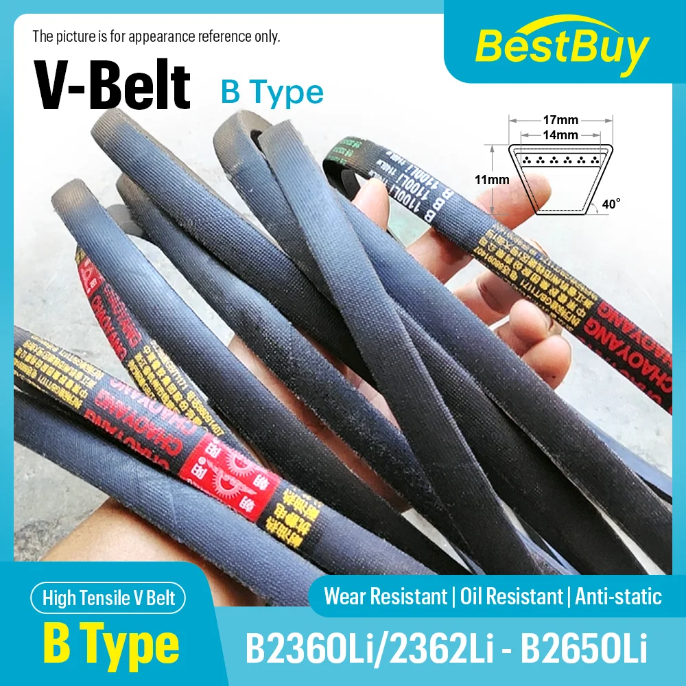 CHAOYANG B Type V-Belt B2360Li/2362Li/2388Li-B2650Li Wearproof Oil Resistant Drive Belt for Motor Farm Equipment Air Compressor
