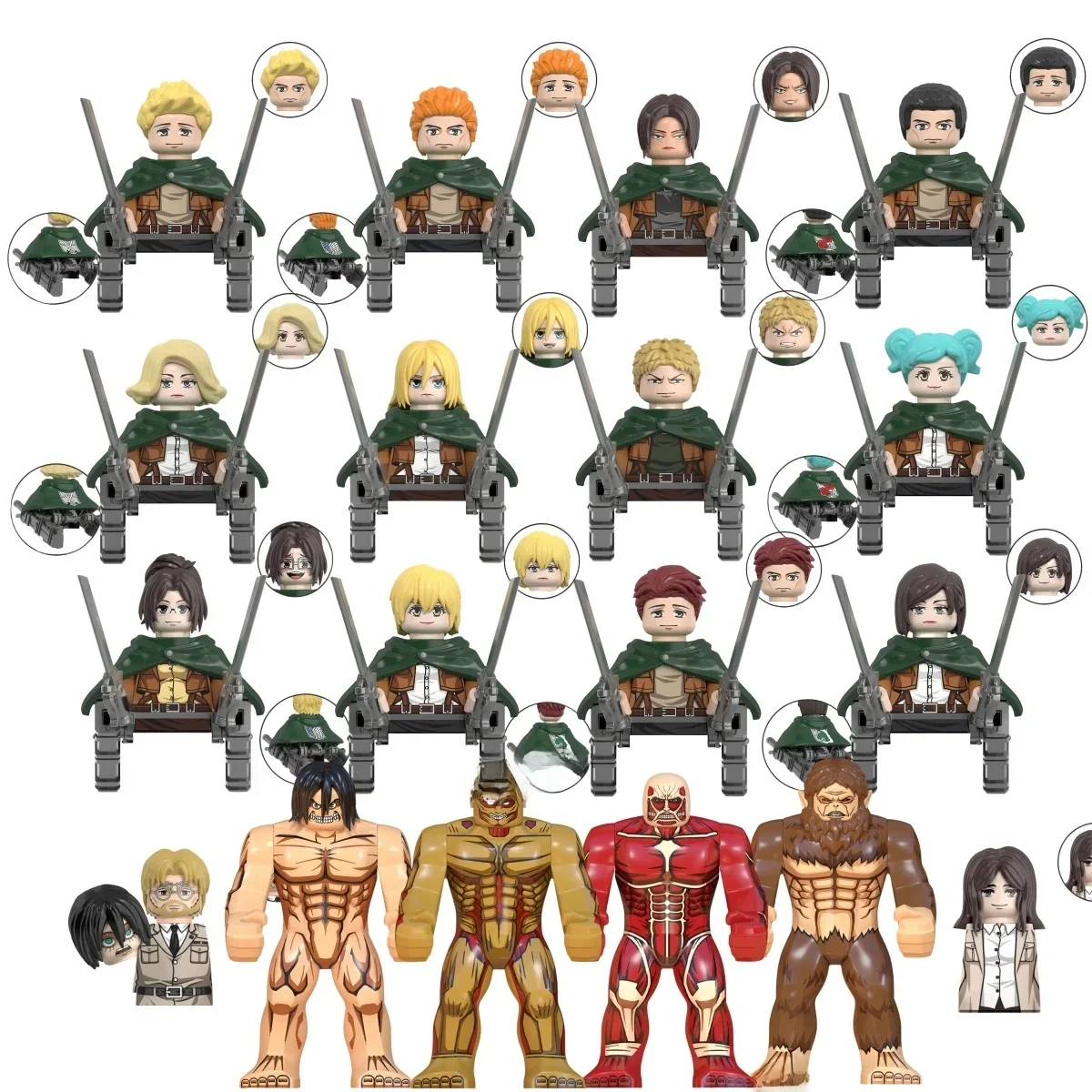 Attaque sur Titan Wiki Anime briques enquĂŞte Corps Erem Levi Mikasa Mini figurines d'action blocs pour enfants cadeaux de fĂŞte pour enfants