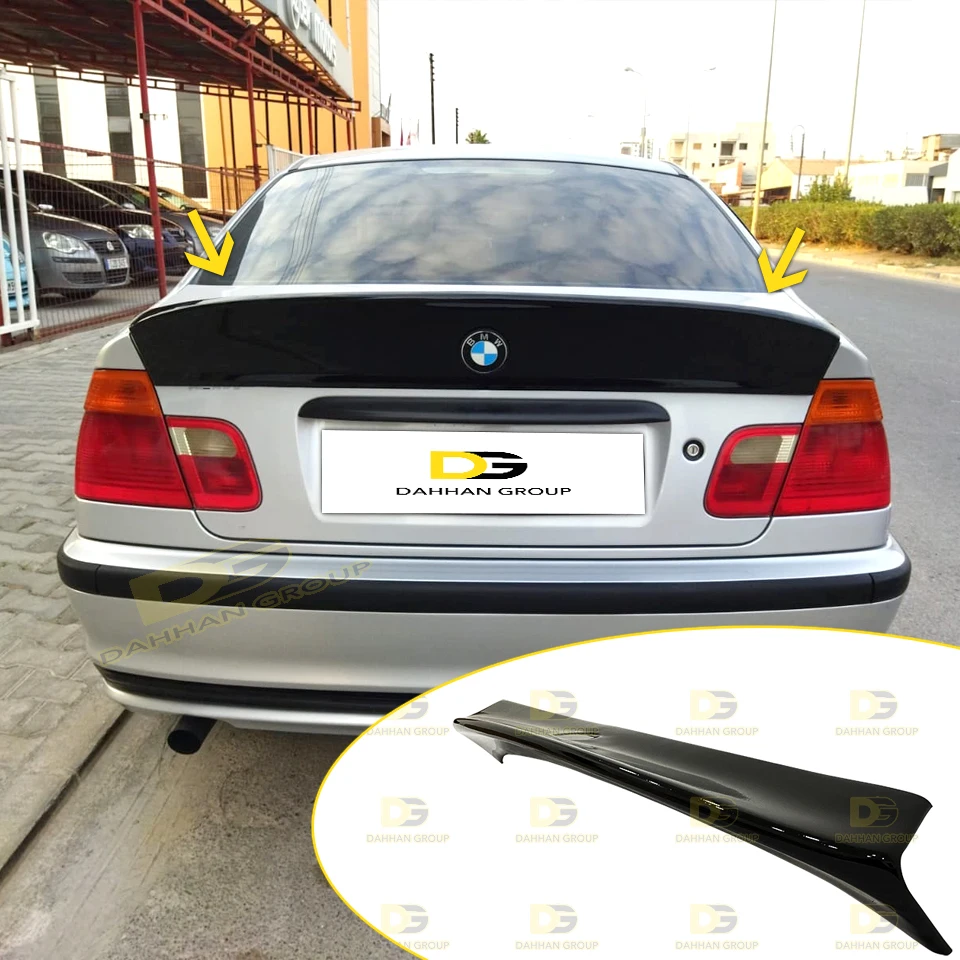 B.M.W 3 Series E46 1997 - 2006 CSL Style 4 Doors Sedan Rear Spoiler Wing Extension Piano Gloss Black Plastic E46 M3 Kit Bodykit