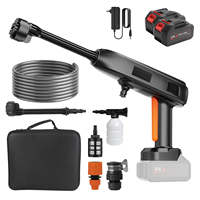 6 IN 1 Brushless 21V Electric High Pressure Washer Cordless Efficient Car Garden Cleaning Spray Gun with Powerful Battery